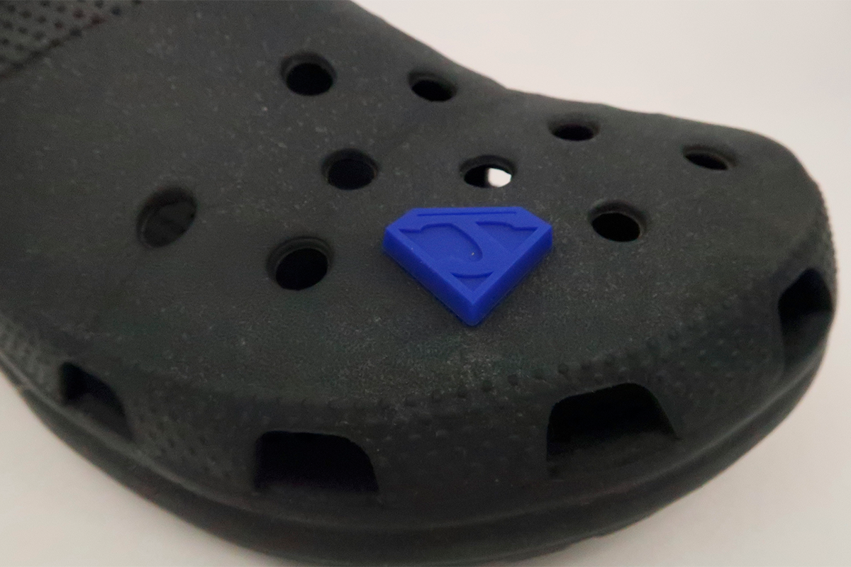 Blue Superman J Shoe Charm