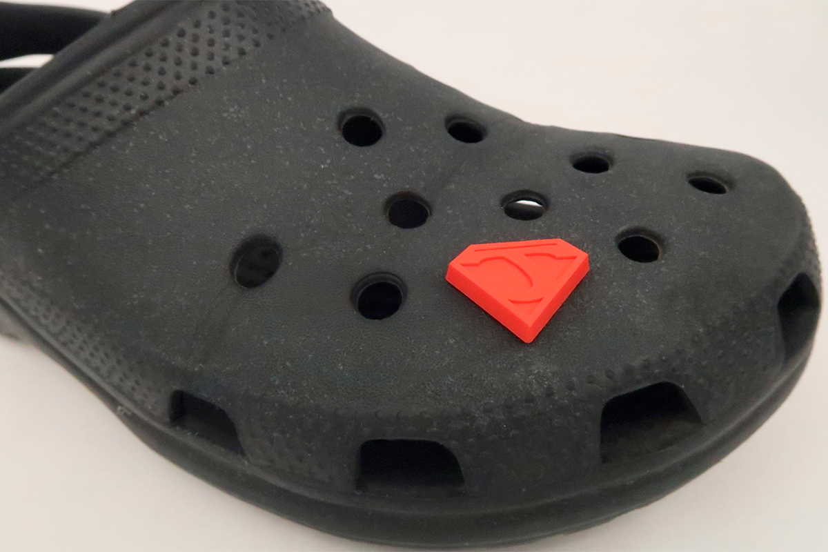 Red Superman J Shoe Charm